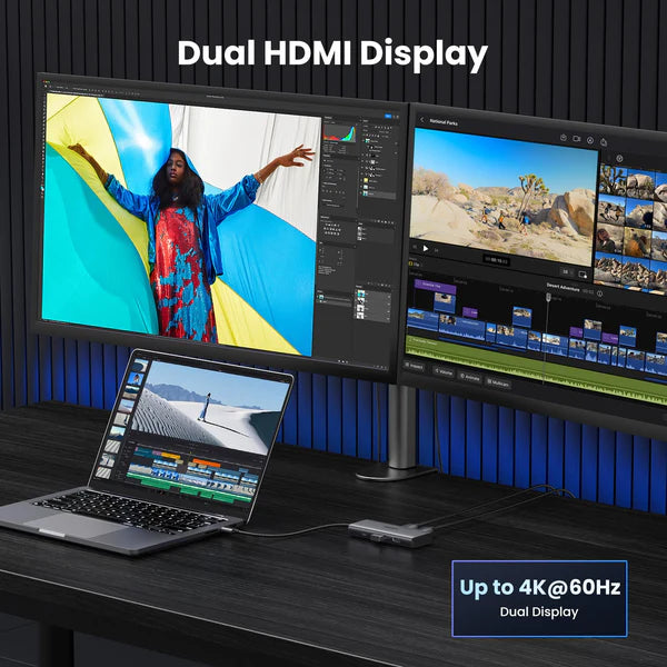 UGREEN 6-in-1 USB-C Hub with Dual HDMI 8K Display