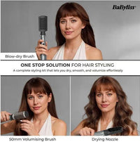 BaByliss 1000W 3-in-1 Air Styler, Ionic Frizz-Control, 50mm Volumising Brush, Smoothing Brush & Drying Nozzle, AS261SDE