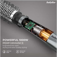 BaByliss 1000W 3-in-1 Air Styler, Ionic Frizz-Control, 50mm Volumising Brush, Smoothing Brush & Drying Nozzle, AS261SDE