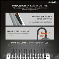 BaByliss 1000W 3-in-1 Air Styler, Ionic Frizz-Control, 50mm Volumising Brush, Smoothing Brush & Drying Nozzle, AS261SDE