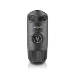 WACACO Nanopresso Portable Espresso Maker with NS Adapter, 18 Bar Manual Travel Coffee Machine – Black