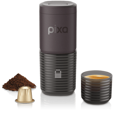 WACACO Pixapresso Electric Portable Espresso Maker, Self-Heating Coffee Machine for Ground Coffee & NS Capsules, 20 Bar – Dark Burgundy