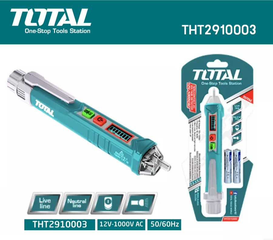 كاشف جهد التيار المتردد 12V~1000V من توتال – دقة وأمان عالي