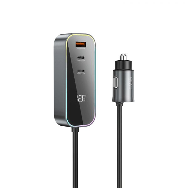 WIWU WI-QC014 120W PD+QC KIRSITE EXTEND FAST CAR CHARGER MULTI-PORT - BLACK