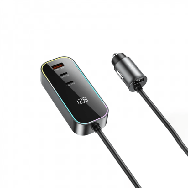 WIWU WI-QC014 120W PD+QC KIRSITE EXTEND FAST CAR CHARGER MULTI-PORT - BLACK