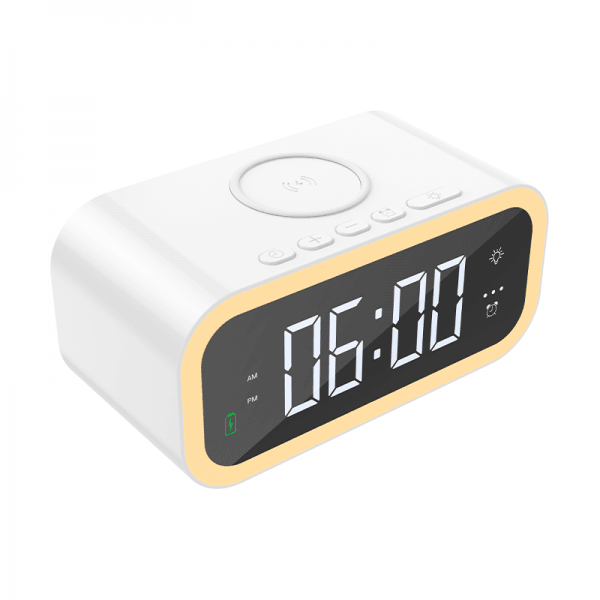 WIWU WI-W015 15W WIRELESS CHARGER WITH DIGITAL ALARM CLOCK - WHITE