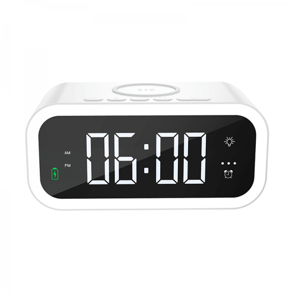 WIWU WI-W015 15W WIRELESS CHARGER WITH DIGITAL ALARM CLOCK - WHITE