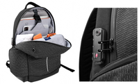 WIWU Anti-Theft Numeric Lock Backpack – 15.6-inch Laptop, Security Cable & 60W Charging Cable, Black