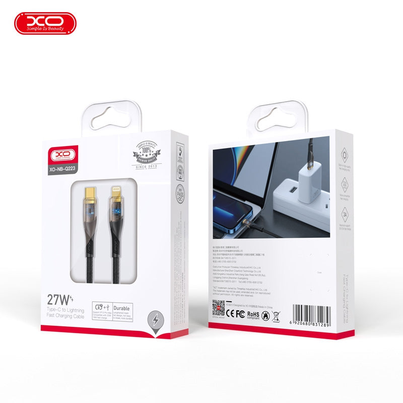 كابل XO NBQ223 شحن سريع Type-C إلى لايتنينج iOS
