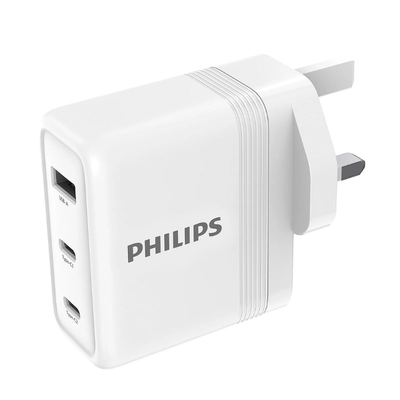 شاحن حائطي Philips 100W DLP6331CW USB-C للشحن السريع – أبيض