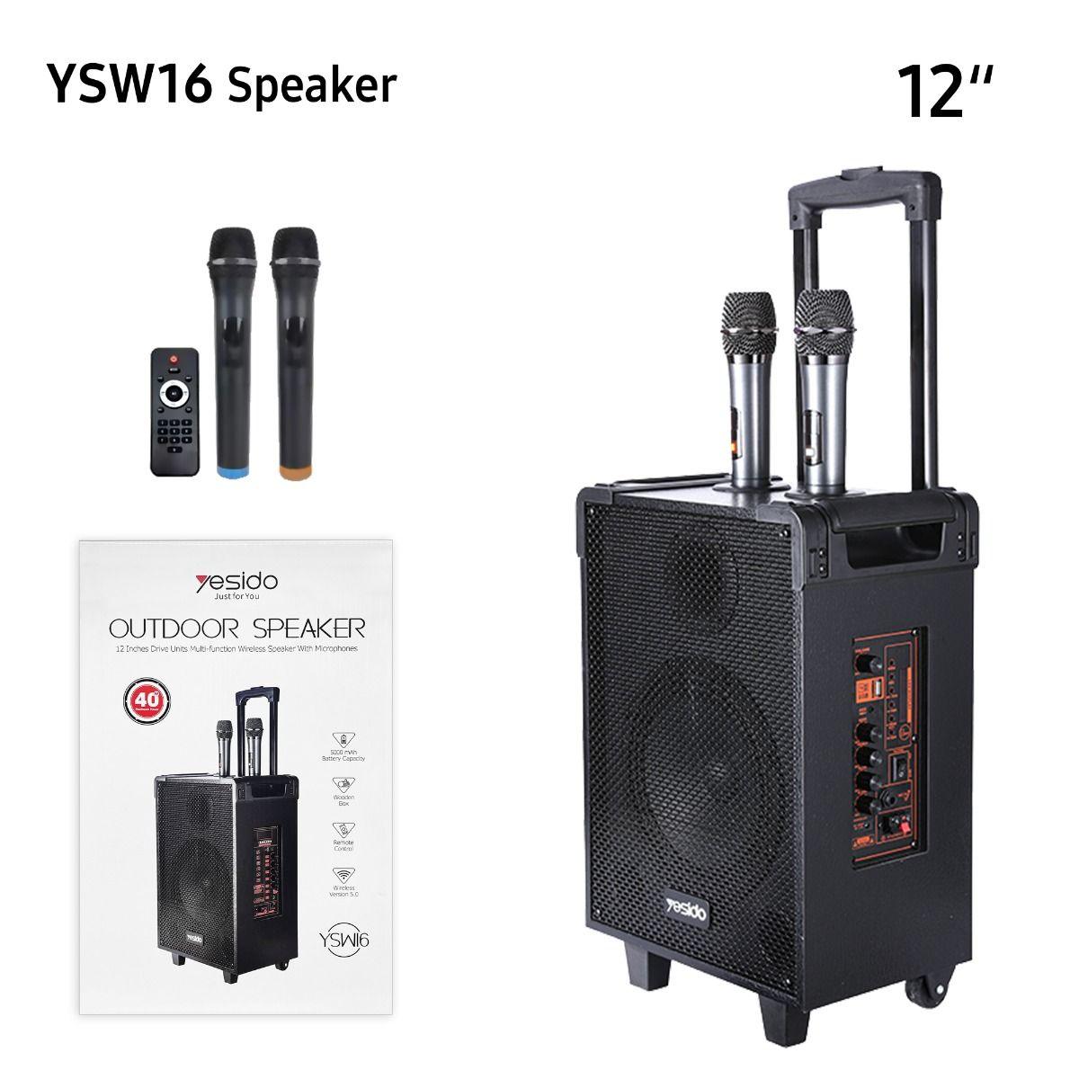 YESIDO YSW16 Bluetooth Speaker Powerful Sound with 5000mAh - Black