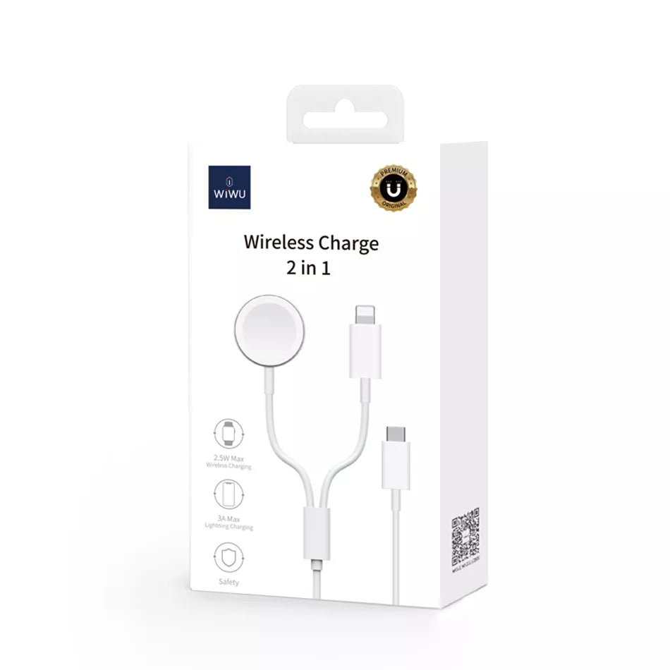 Wiwu 2 in 1 Wireless Charger For Watch, ipad PD 20W 150CM M10 - JoCell جوسيل