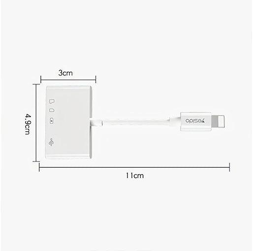 Yesido GS12 OTG Adapter USB & TF MicroSD & Lightning - White