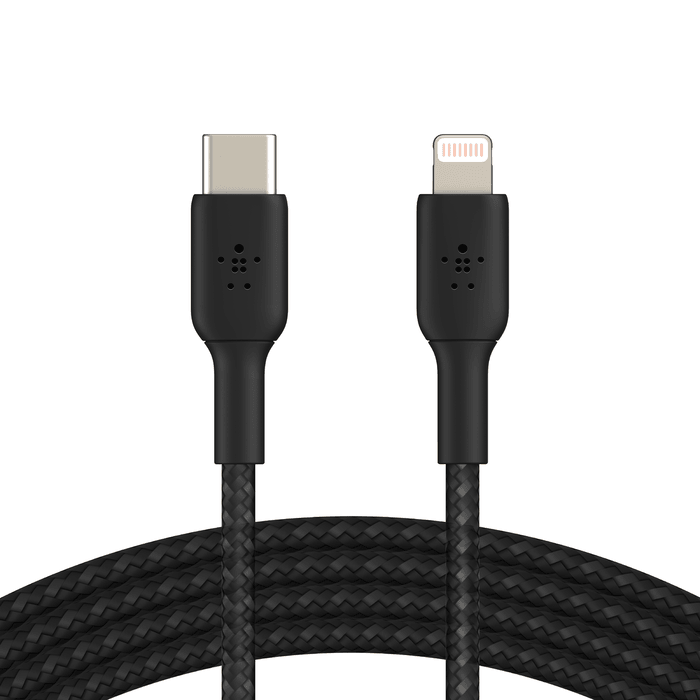 Belkin USB C to Lightning Braided Cable Fast Charging 2m - Black