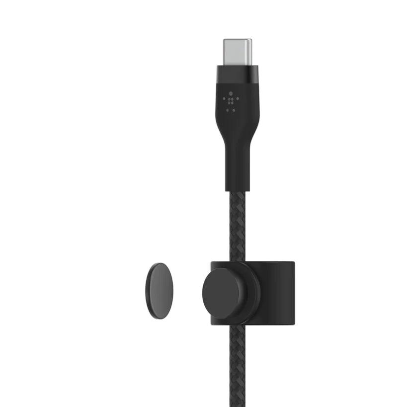 Belkin PRO Flex USB C Braided Silicone Cable with Lightning - Black & White