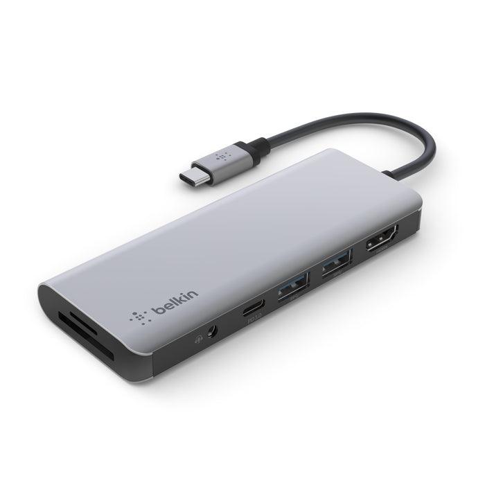 Belkin CONNECT™ USB C 7 in 1 Multiport Hub Adapter - Silver