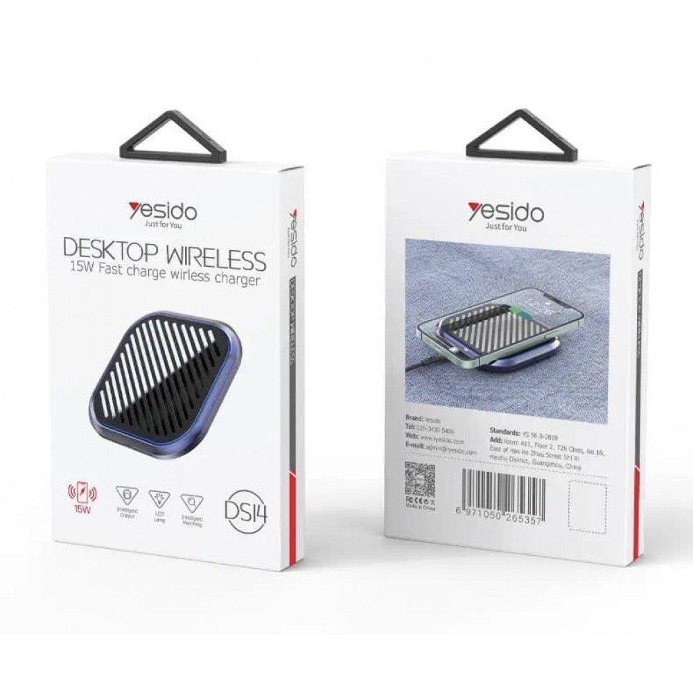 Yesido Desktop Wireless Charger Fast & Safe Charging - Blue