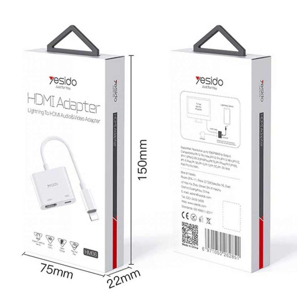 Yesido HM06 Lightning to HDMI Adapter for iPhone - White