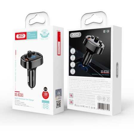 XO transmiter FM BCC03 Bluetooth MP3 car charger 18W black