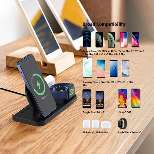 RockRose Airwave Max 15W Wireless Charger Sleek & Versatile - Black