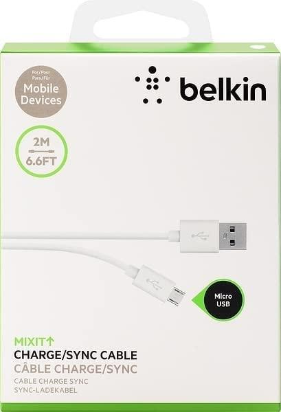 Belkin Micro USB ChargeSync Cable Charge & Data Transfer - White