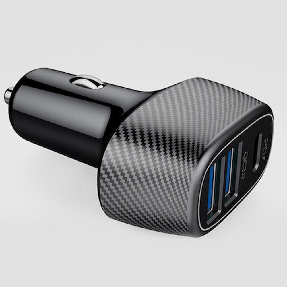 RockRose Safari PQ2 PD & QC 3.0 3 Port Car Charger - Black