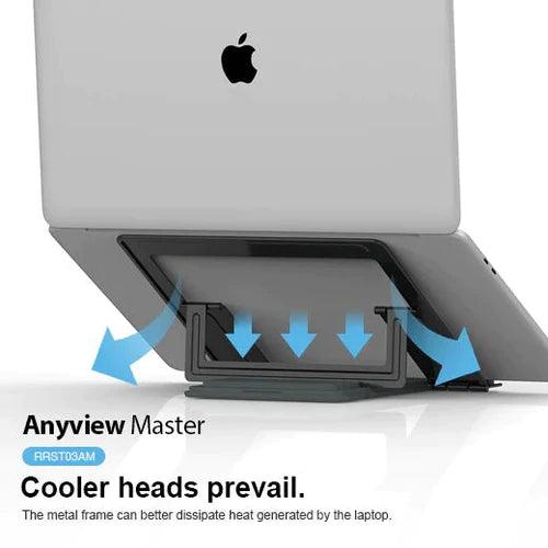 Rock Rose Adjustable Metal Stand with 4 Levels Perfect for Laptops - Gray