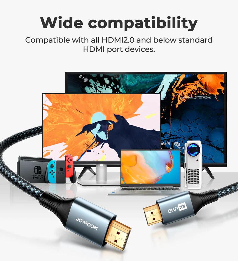 JOYROOM HDMI to HDMI Cable High Quality Media Experience - Black