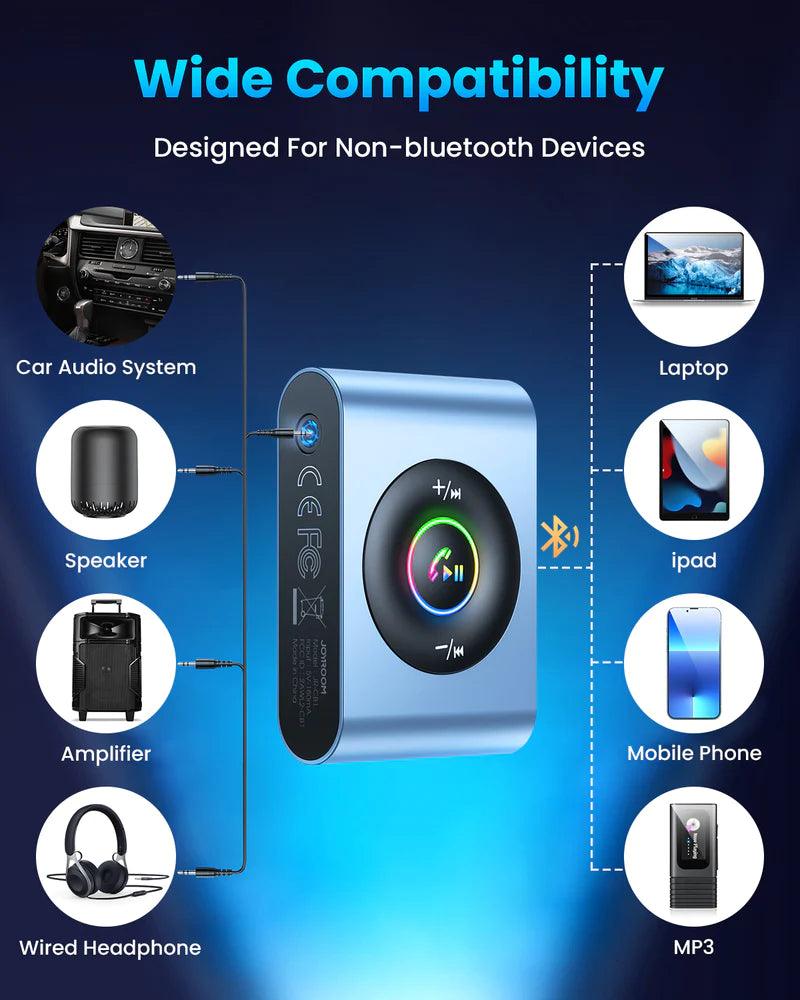 Joyroom Bluetooth Wireless Receiver for Car Home Clear Sound - Black