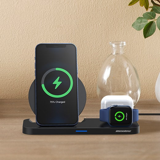 RockRose Airwave Max 15W Wireless Charger Sleek & Versatile - Black