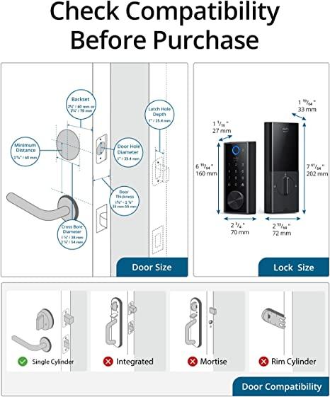 Eufy WiFi Fingerprint smart lock - Black