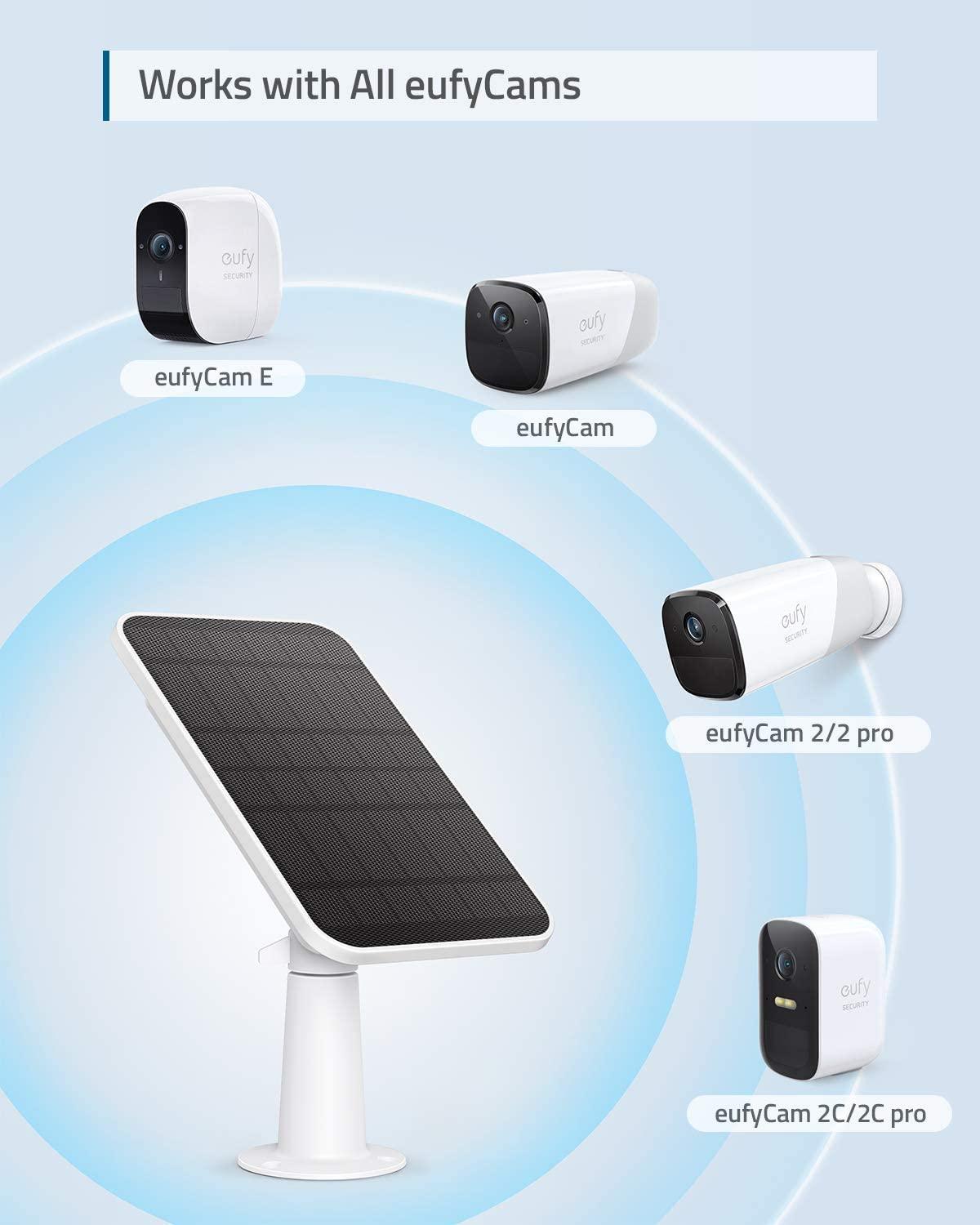 Anker eufy Solar Panel Sustainable Power for Your Cameras - Black