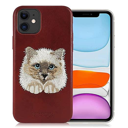 Apple iPhone 11 Savanna Series Genuine Santa Barbara Leather Case - Cat