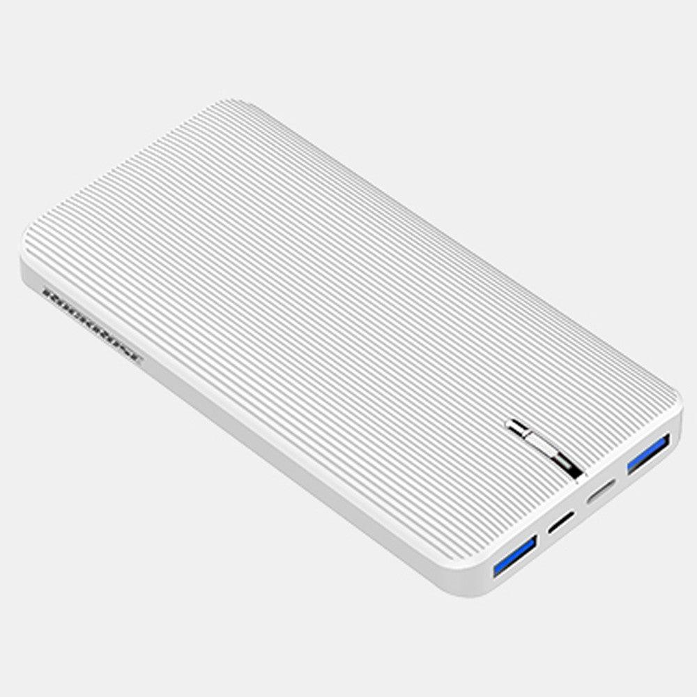 Rockrose Vogue 10 Pro Power Bank 10000mAh 3 Ports - White