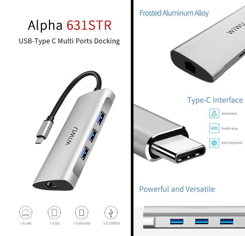 Wiwu a631str 6 in 1 usb-c hub for macbook