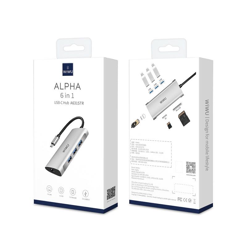 Wiwu a631str 6 in 1 usb-c hub for macbook