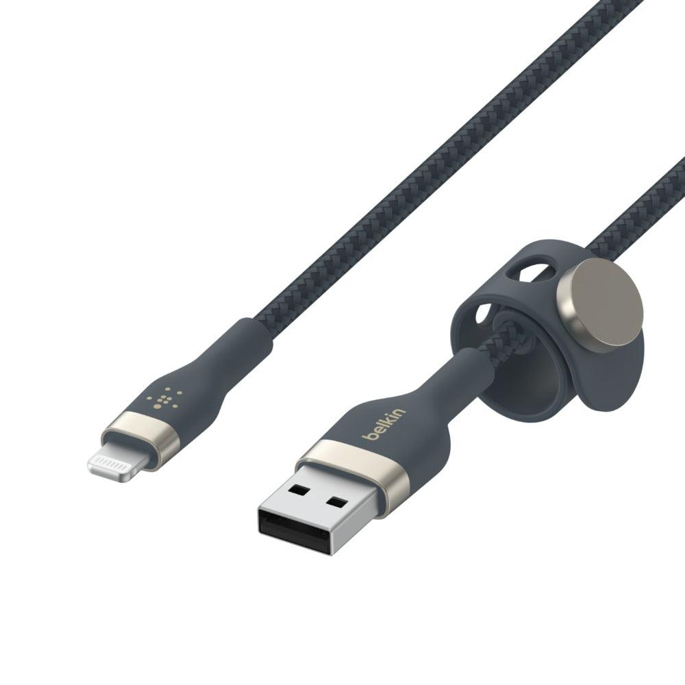 Belkin PRO Flex USB A Braided Silicone Cable with Lightning  3M - Blue