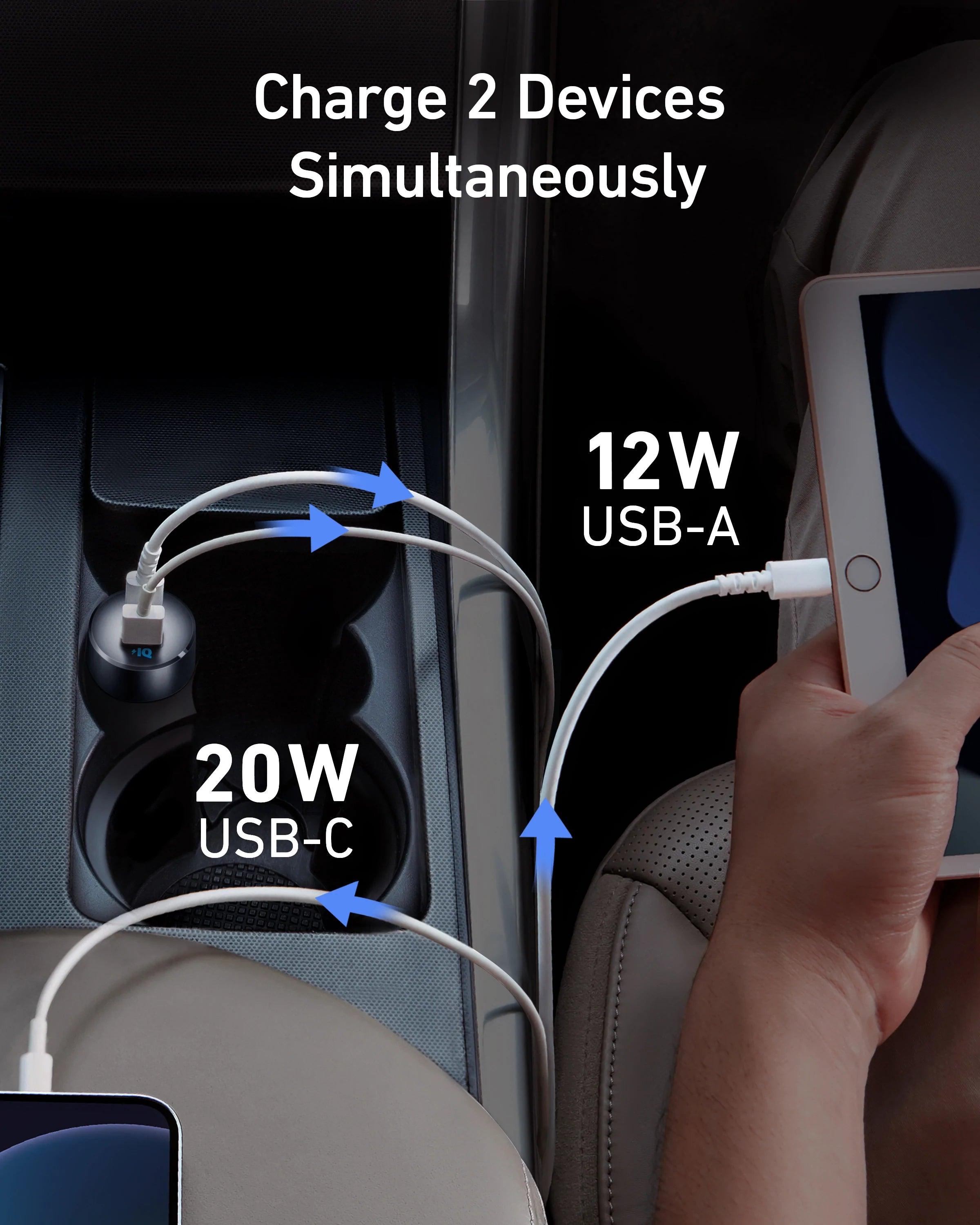 Anker PowerDrive PD & 2 35W USB C Fast Car Charger - Black