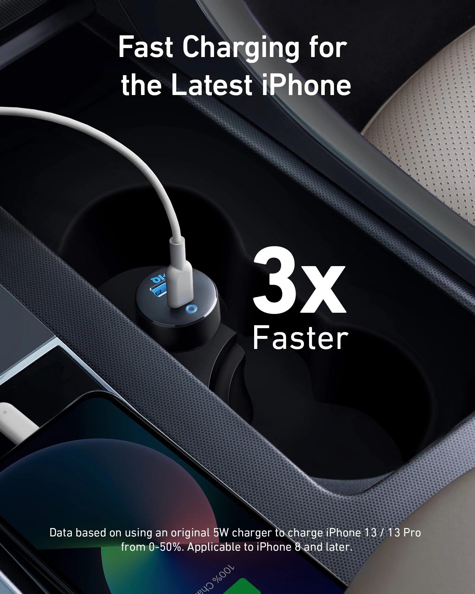 Anker PowerDrive PD & 2 35W USB C Fast Car Charger 