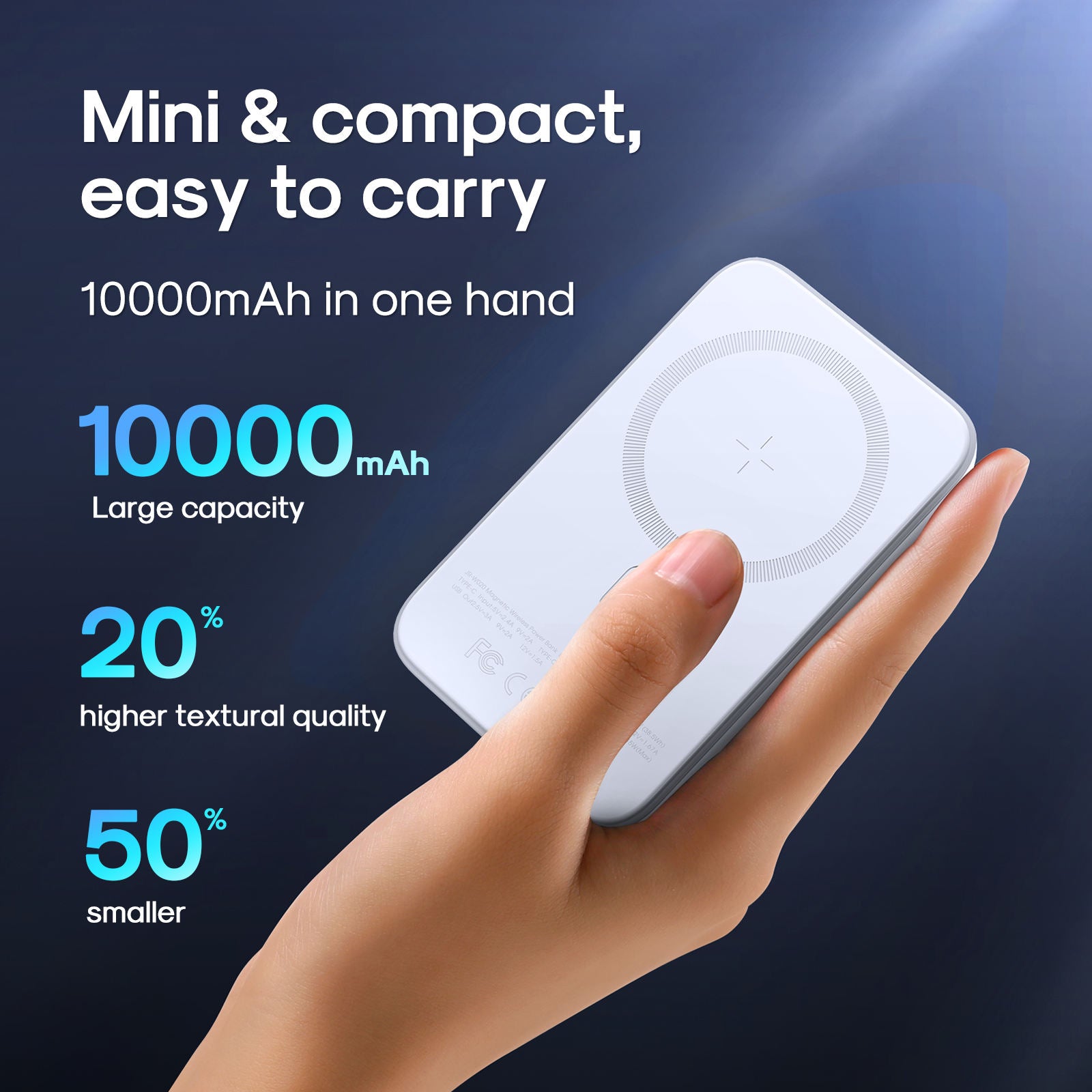 JOYROOM JR-W020 20W Mini magnetic wireless power bank 10000mah - كارت Cart.JO - جوسيل JoCell جوسيل