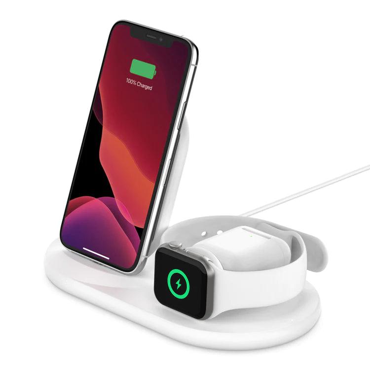 Belkin 3 in 1 Charger for iPhone Apple Watch and AirPods  - White