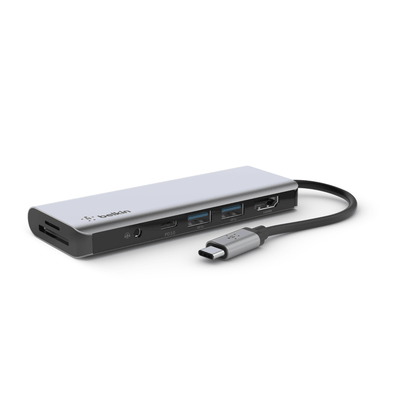 Belkin CONNECT™ USB-C 7 in 1 Multiport Hub Adapter - Grey