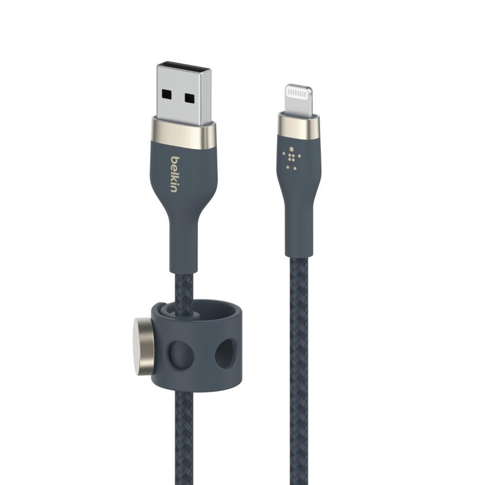 Belkin PRO Flex USB A Braided Silicone Cable with Lightning  3M - Blue