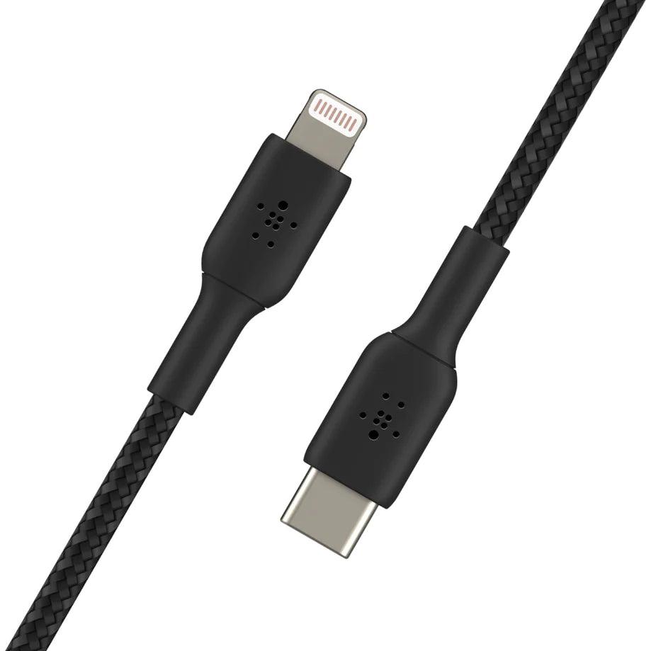 Belkin BOOST CHARGE USB C to Lightning Cable Speed & Durability - Black & White