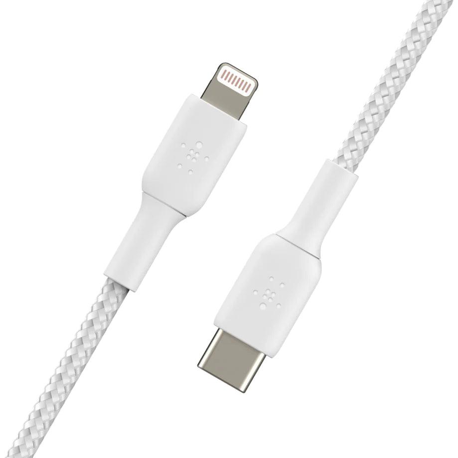 Belkin BOOST CHARGE USB C to Lightning Cable Speed & Durability - Black & White