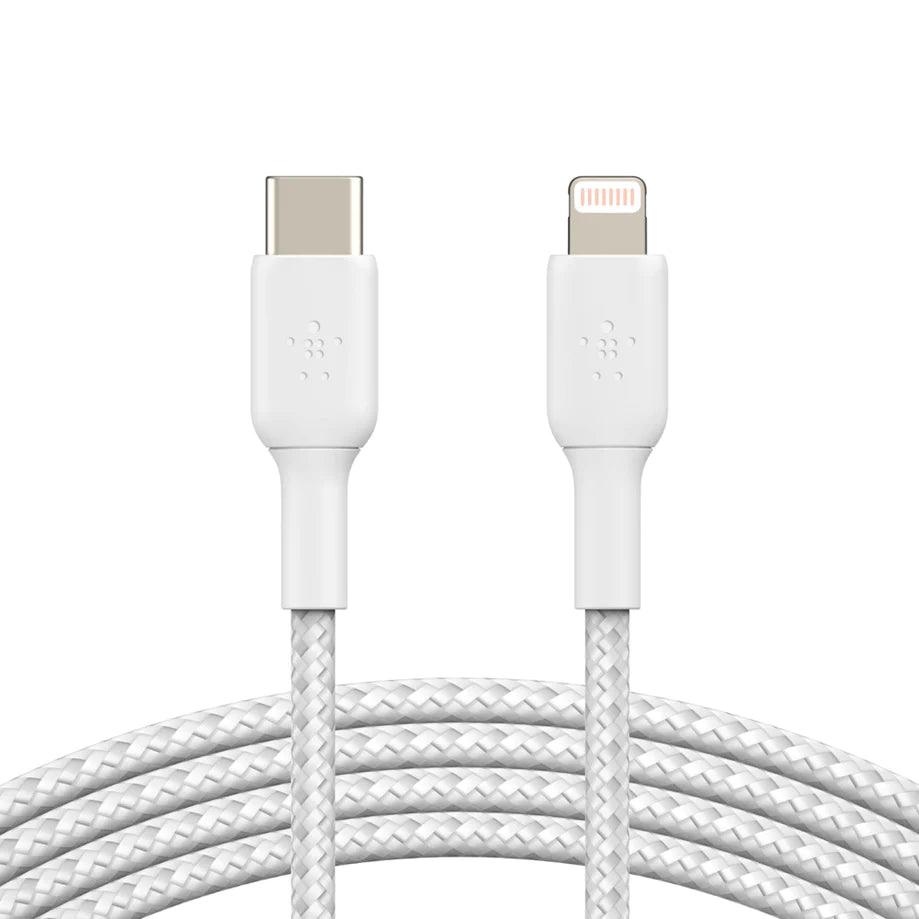 Belkin BOOST CHARGE USB C to Lightning Cable Speed & Durability - Black & White