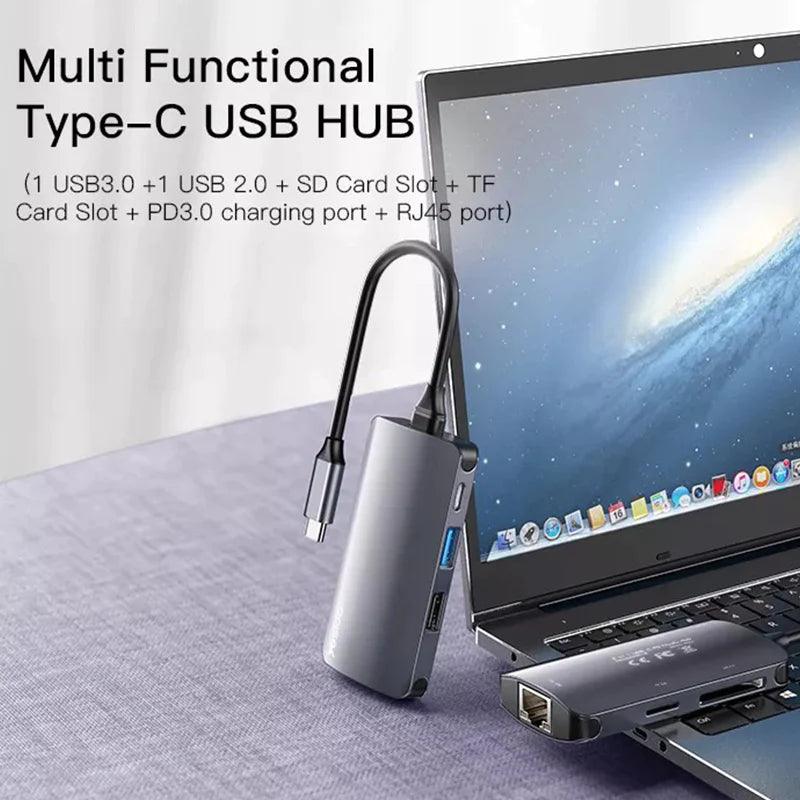 Yesido HB15 Multi Functional HUB Adapter for Charging & Data - Gray