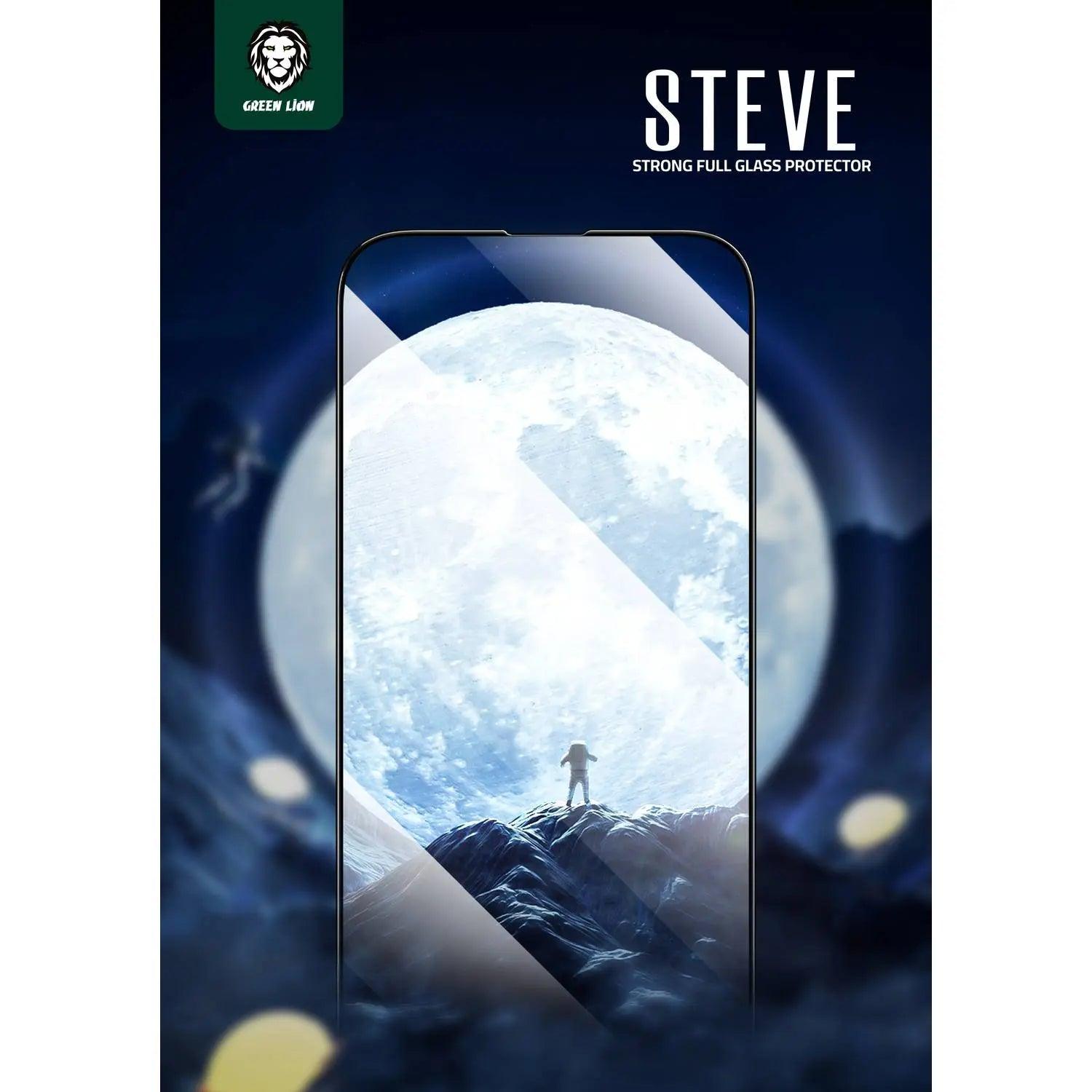 Green 9H Steve Glass Strong Full Screen Protector for iPhone 14 Pro Max ( 6.7) - Clear