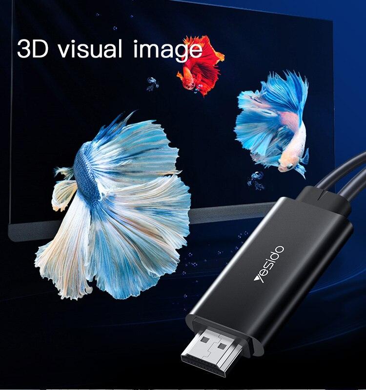 YESIDO USB C to HDMI Adapter 4K Ultra HD Display - Black