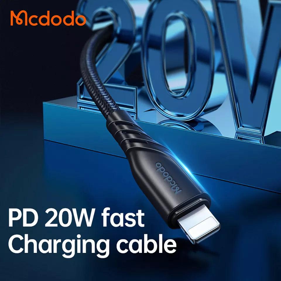 Mcdodo 20W PD Fast Charge Type C to Lightning Cable for iPhone - Black